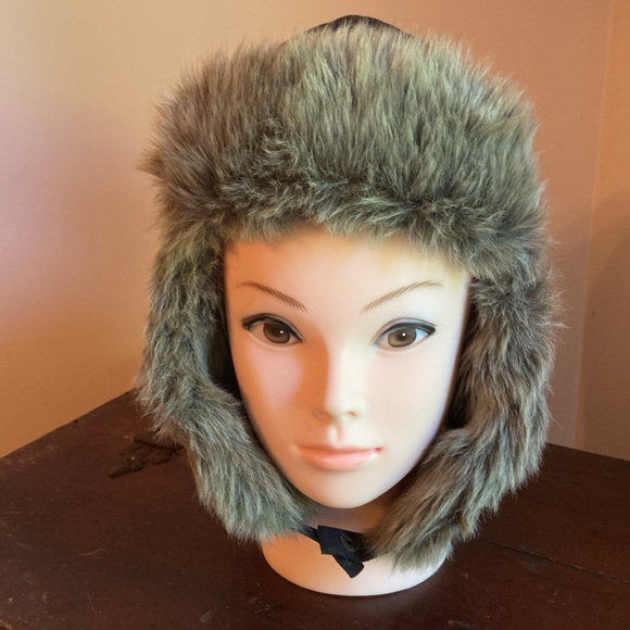 Eddie Bauer Trapper Hat Faux Fur Down Feather Black Quilted Unisex Size S/M - Picture 3 of 17